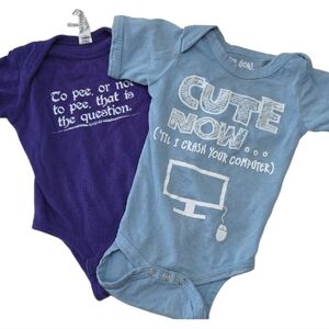 Rabbit Skins Cute Now Onsie Bundle Blue Purple Size 6M